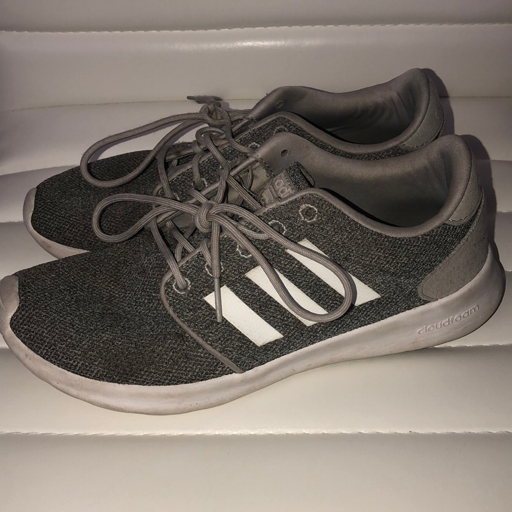 worn-down grey adidas cloudfoam size 7 womens